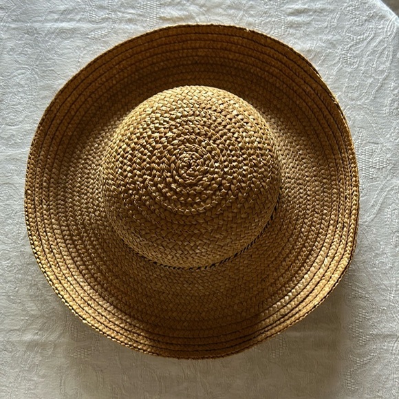 Made in Italy - 100% Straw Stylish Tan Hat with Multicolor Band